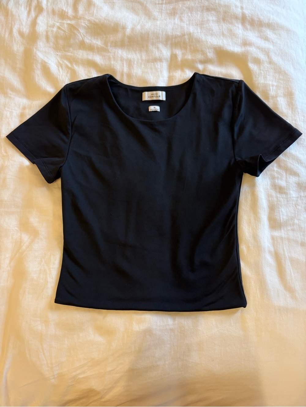 Aritzia Black Scoop Neck Short Sleeve Tee